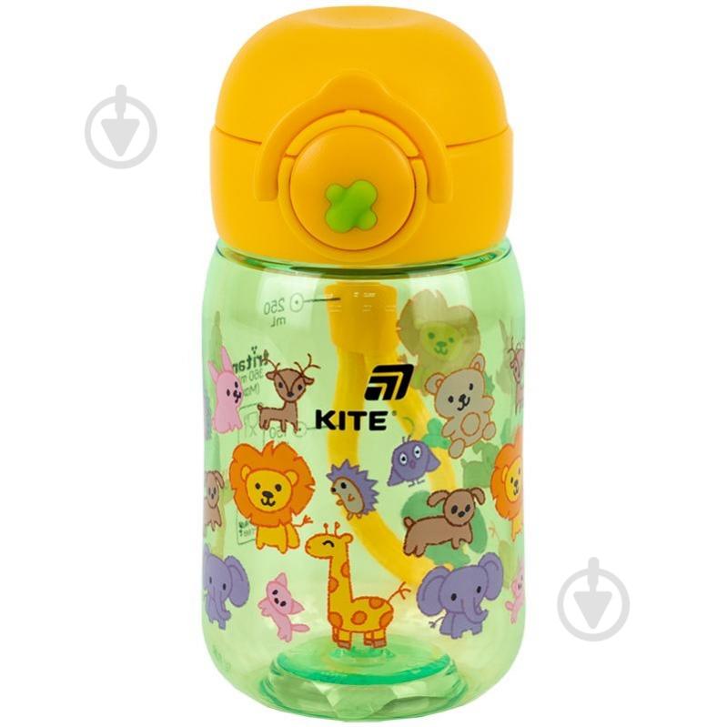Бутылка для воды KITE 1235-3 360 мл Zoo желто-зеленая - фото 1