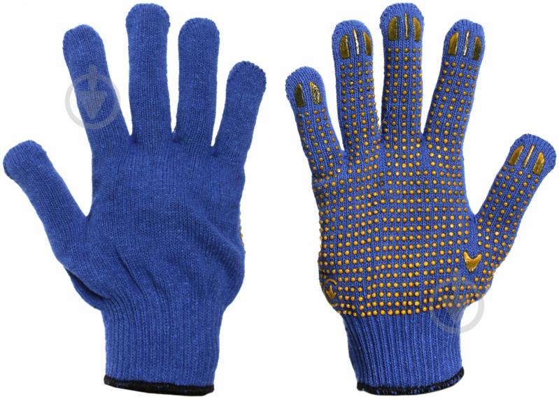 Перчатки 10 кл синие с покрытием ПВХ точка XL (10) 10320285 - фото 2