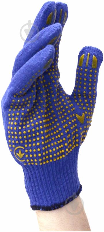 Перчатки 10 кл синие с покрытием ПВХ точка XL (10) 10320285 - фото 1