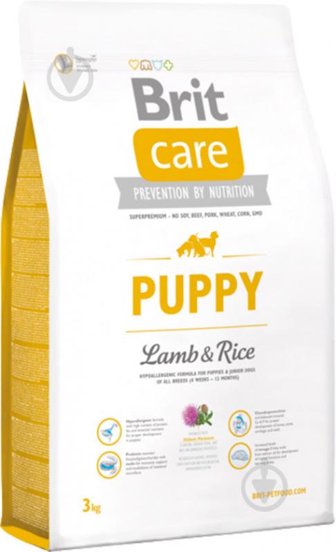 Корм для усіх порід Brit Care Puppy All Breed для цуценят та молодих собак з ягнят. та рисом, 3кг, 132701 3 кг - фото 1