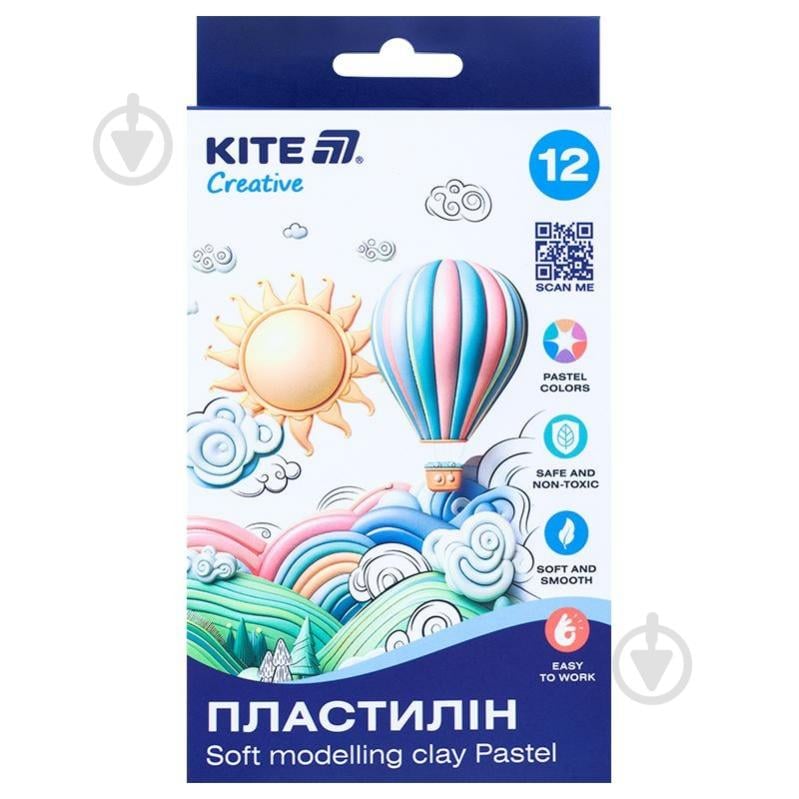 Пластилін восковий Creative Pastel 12 кольорів 200 г KITE - фото 1