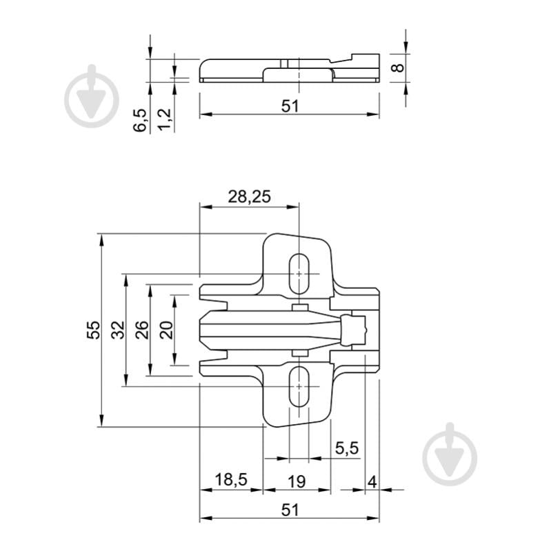 Петля внутренняя Sensys с доводчиком 110° и монтажной планкой 82569 Hettich - фото 2