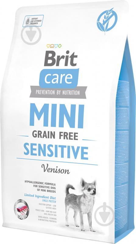 Корм для малих порід Brit Care Sensitive Grain Free для собак дрібних порід з олениною, 2кг, 170776 2 кг - фото 1