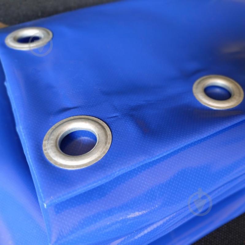 Тент универсальный Техно Тент Плюс водонепроницаемый ПВХ 450 г/м² с люверсами 2,85х5 м синий - фото 3