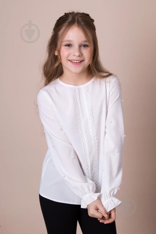 Блуза Mevis (02) р.122 молочный 4930 - фото 1 Блуза Mevis (02) р.122 молочный 4930 - фото 1