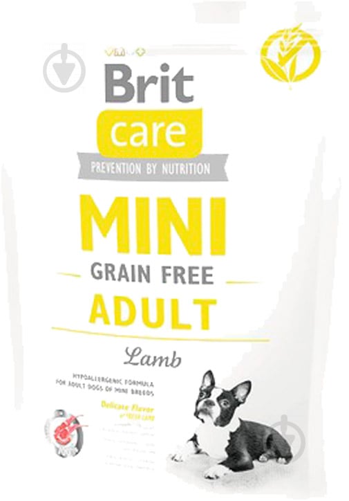 Корм для малых пород Brit Care Mini Grain Free Adult для собак мелких пород с ягненком, 400г, 170771 400 г - фото 1