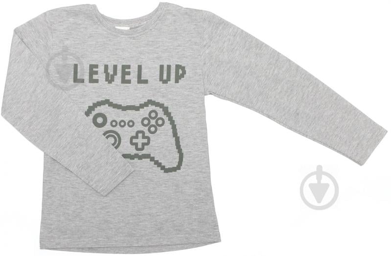 Реглан для хлопчика Luna Kids Level up р.98 сірий меланж - фото 1