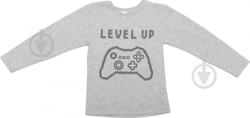 Реглан для хлопчика Luna Kids Level up р.98 сірий меланж - фото 2