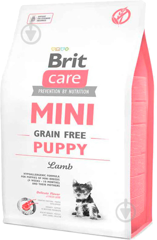 Корм для малих порід Brit Care Mini Grain Free Puppy для цуценят лактуючих собак з ягнятиною, 2кг, 170773 2 кг - фото 1