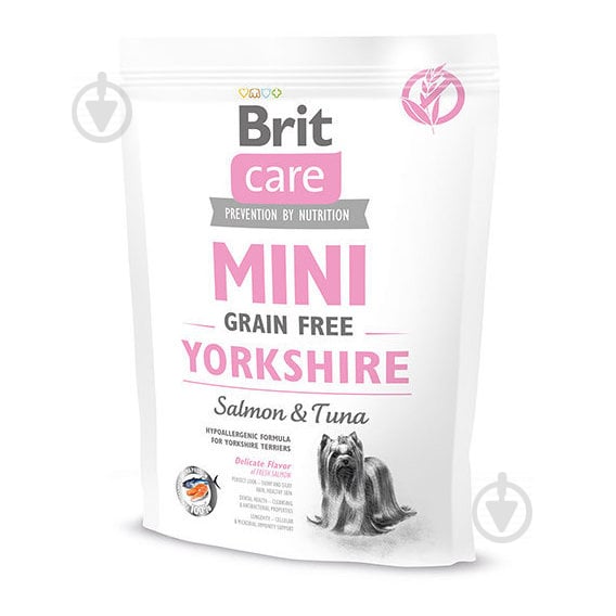 Корм Brit Care Mini Grain Free для собак йоркшир-терьер с лососем и тунцом, 400г, 170780 400 г - фото 1