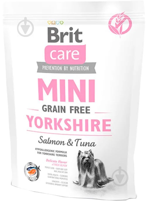 Корм для малих порід Brit Care Sensitive Grain Free Yorkshire з лососем та тунцем 2 кг 170779 2 кг - фото 1