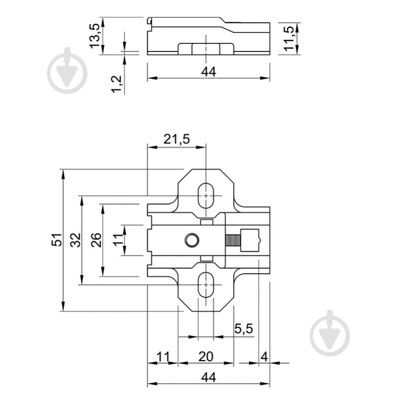 Петля накладная Intermat 30° с монтажной планкой 85983 Hettich - фото 5