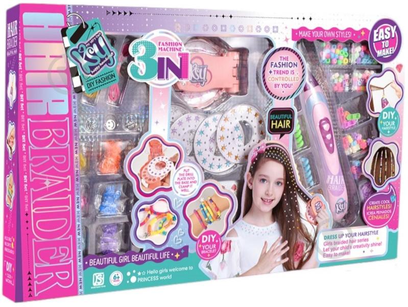 Игровой набор KAI SI YUAN TOYS 3-в-1: ожерелье для волос и плетение косичек JSF087659 - фото 1 Игровой набор KAI SI YUAN TOYS 3-в-1: ожерелье для волос и плетение косичек JSF087659 - фото 1