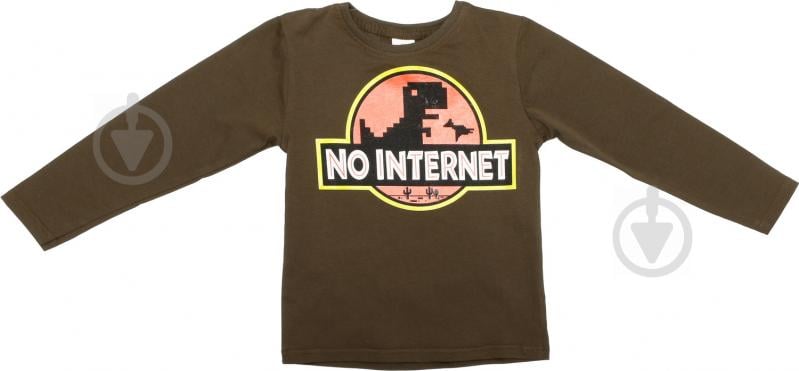 Реглан для хлопчика Luna Kids No internet р.98 хакі - фото 2