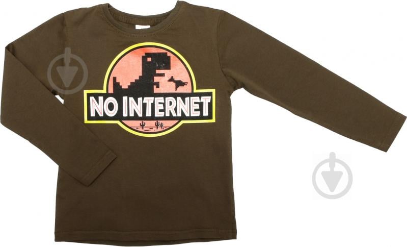 Реглан для хлопчика Luna Kids No internet р.98 хакі - фото 1