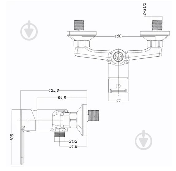 Смеситель для душа Globus Lux Dolly GLD-0105N - фото 2 Смеситель для душа Globus Lux Dolly GLD-0105N - фото 2