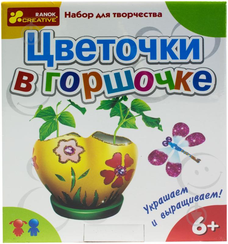 Набір для створення декору Ранок Квіточки у горщику 3060 - фото 1