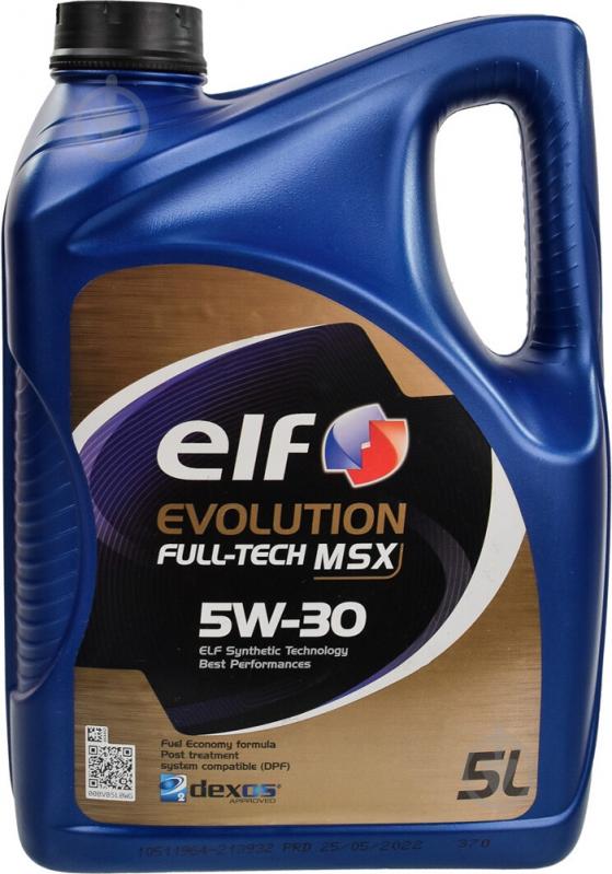 Моторна олива синтетична Elf Evolution Full-Tech MSX 5W-30 5 л (213932) - фото 1 Моторна олива синтетична Elf Evolution Full-Tech MSX 5W-30 5 л (213932) - фото 1