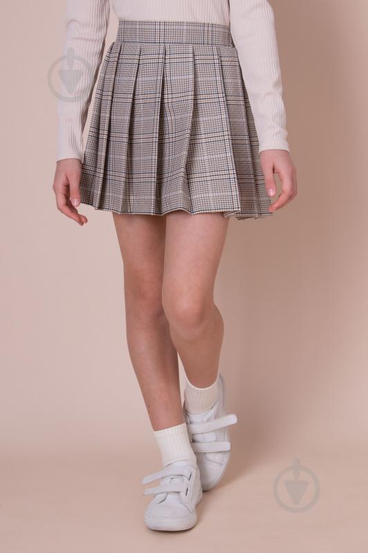 Спідниця шкільна (02) Mevis р.122 бежевий Арт. 5363 - фото 1