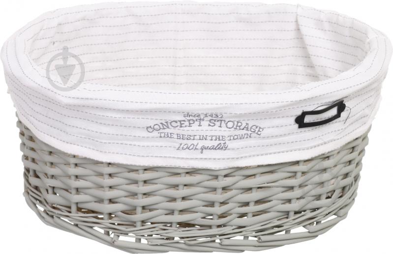 Корзинка плетеная Tony Bridge Basket с текстилем 40х32х17 см HQN20-4CD-3 - фото 1