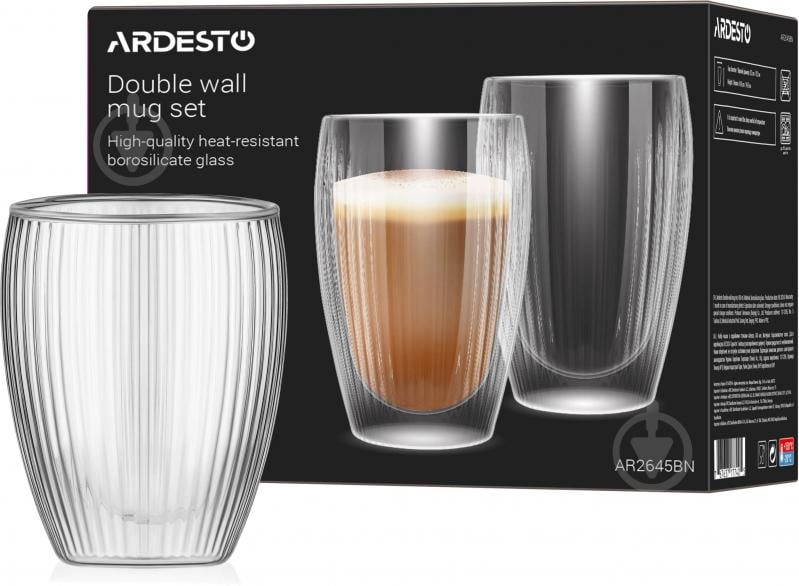 Набор чашек Ardesto 450 мл 2 шт. прозрачный AR2645BN - фото 5
