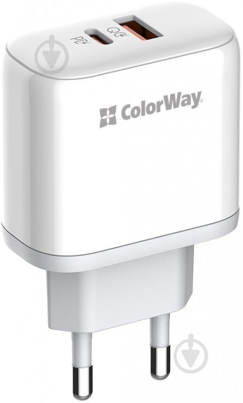 Сетевое зарядное устройство ColorWay Power Delivery Port PPS USB (Type-C PD + USB QC3.0) (45W) белый CW-CHS042PD-WT