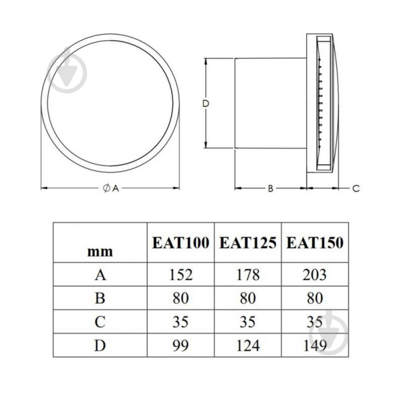 Вентилятор EUROPLAST E-extra EAT150 - фото 2