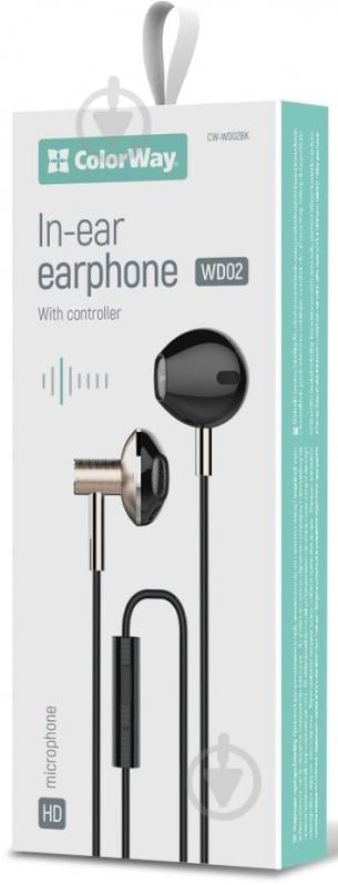 Наушники ColorWay 3.5 mm Wired Earphone Blast 2 black (CW-WD02BK) - фото 1