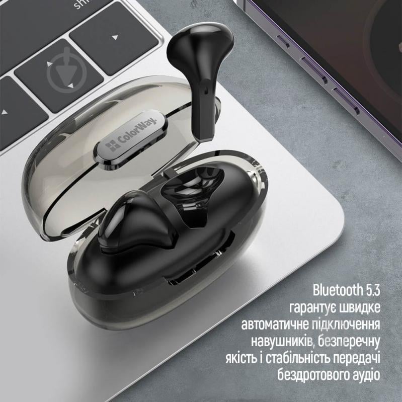 Навушники ColorWay Slim TWS-2 Earbuds black (CW-TWS2BK) - фото 12