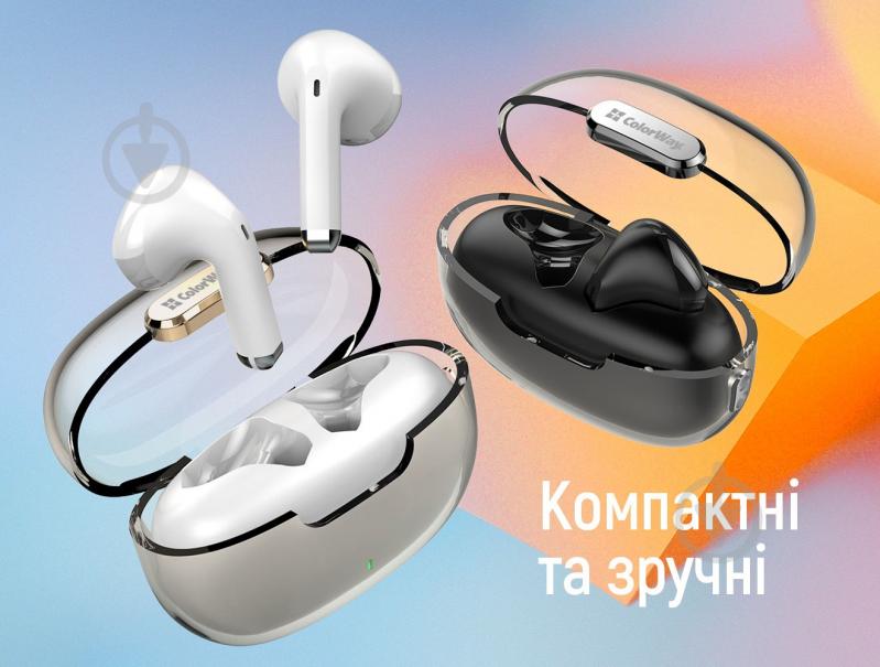 Наушники ColorWay Slim TWS-2 Earbuds white (CW-TWS2WT) - фото 17