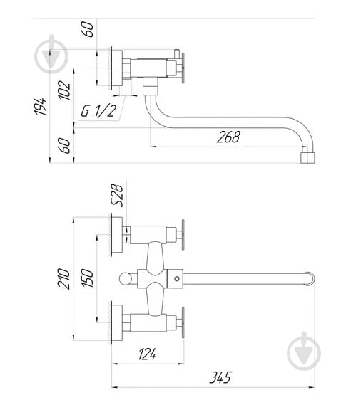 Смеситель для ванны Globus Lux DUKAT SD4-208L - фото 6