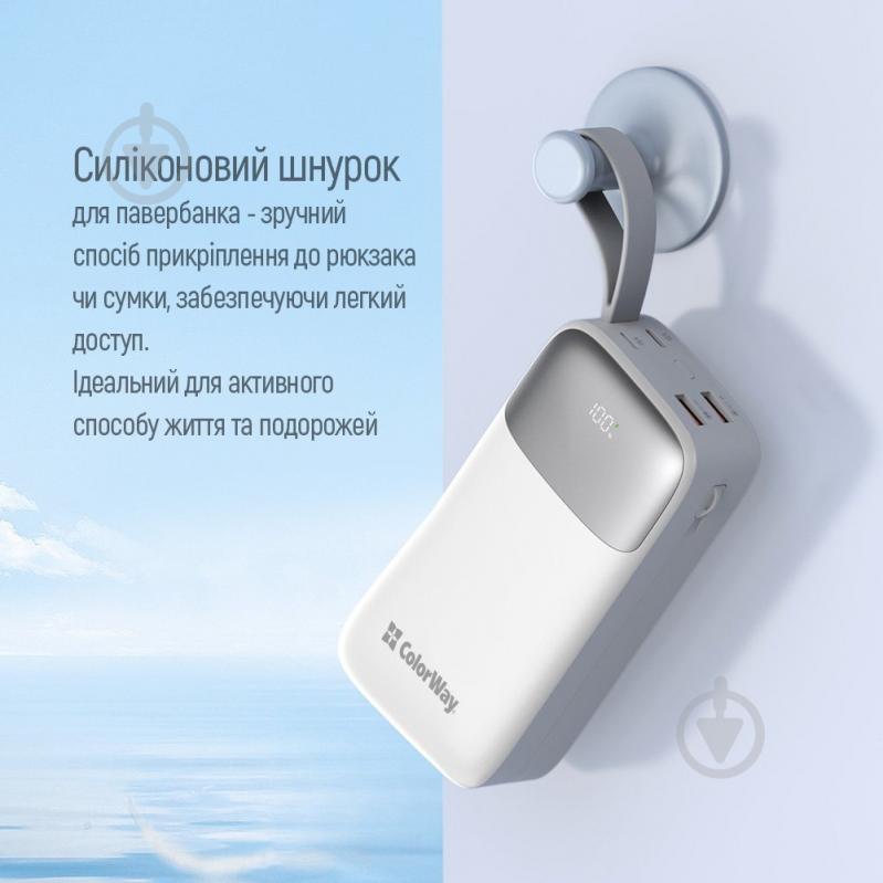 Повербанк ColorWay Powerful (USB QC3.0 + USB-C Power Delivery 22.5W) 30000 mAh white (CW-PB300LPA4WT-PDD) - фото 18