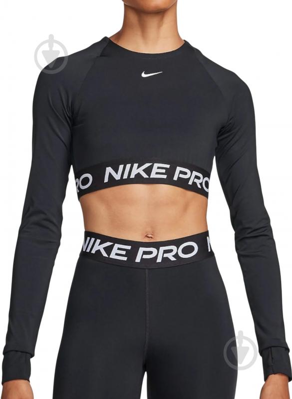Футболка Nike PRO DF 365 CROP LS FV5484-010 р.M чорний - фото 1 Футболка Nike PRO DF 365 CROP LS FV5484-010 р.M чорний - фото 1