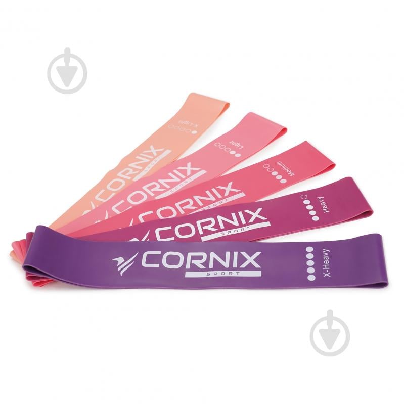 Резинка для фітнесу Cornix Mini Power Band 5 шт. 1-20 кг XR-0046 різнокольоровий - фото 2