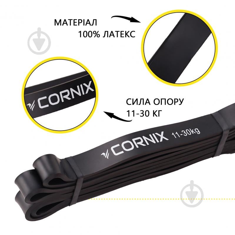 Резинка для фитнеса Cornix Power Band 22 мм 11-30 кг XR-0059 черный - фото 2