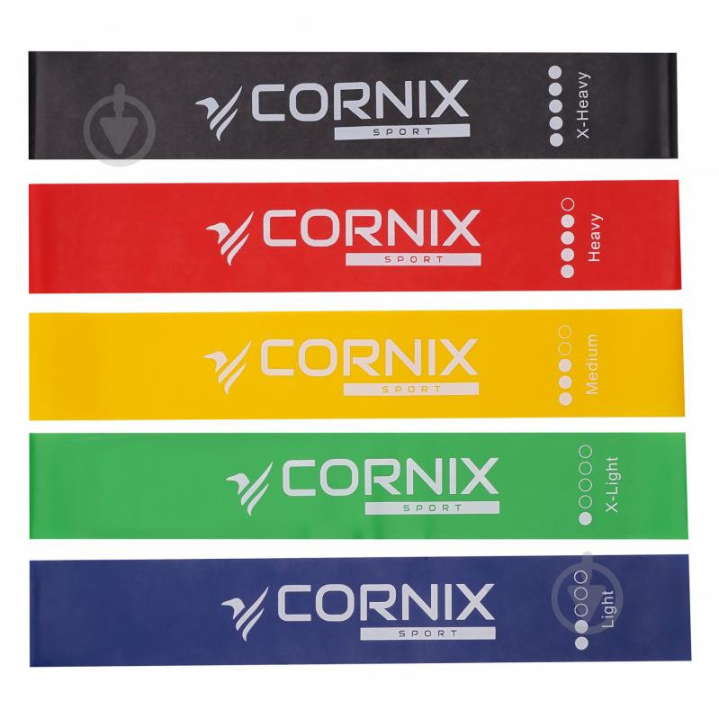 Резинка для фітнесу Cornix Mini Power Band 5 шт. 1-20 кг XR-0045 різнокольоровий - фото 5