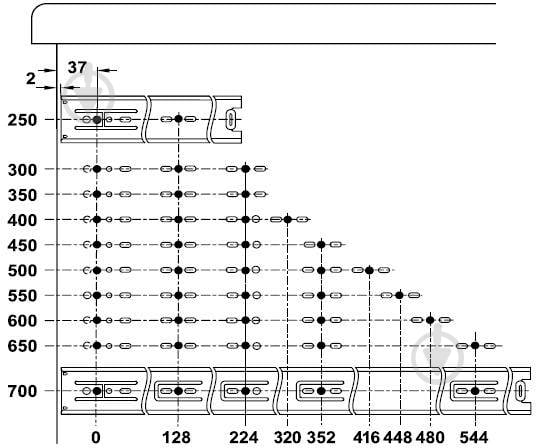 Направляющая шариковая Hafele 422.87.941 L-400 мм - фото 2