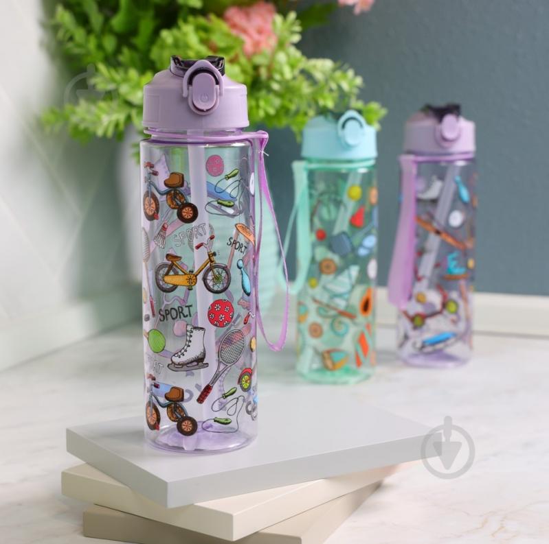 Бутылка для воды Maxmark Vacation 700 мл фиолетовая - фото 4