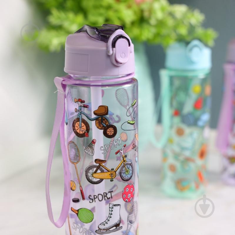 Бутылка для воды Maxmark Vacation 700 мл фиолетовая - фото 2