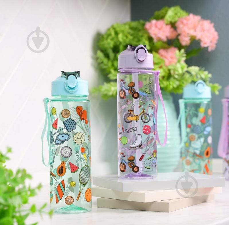 Бутылка для воды Maxmark Vacation 700 мл фиолетовая - фото 11