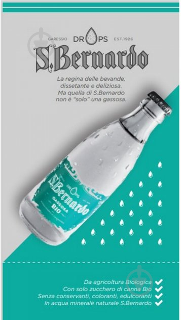 Безалкогольний напій S.BERNARDO сода 0,25 л (8003430500241) - фото 3