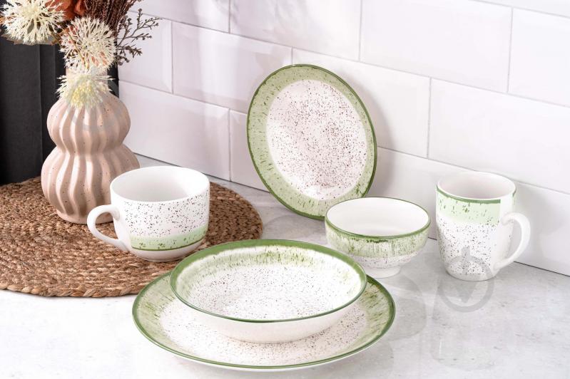 Чашка Ardesto Siena 500 мл бело-зеленая AR2950SWG - фото 2