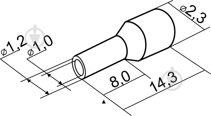 Наконечник втулочный Аско-Укрем НТ 0,5-08 желтый A0060010139 - фото 3