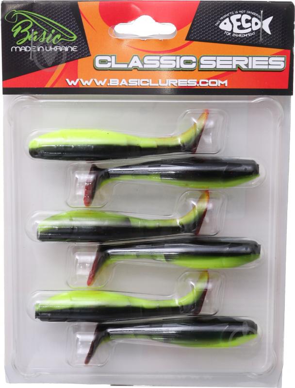 Приманка риболовна Basic Lures 65 мм 6 шт. CLASSIC SHAD 2.5 чорний з зеленим - фото 1