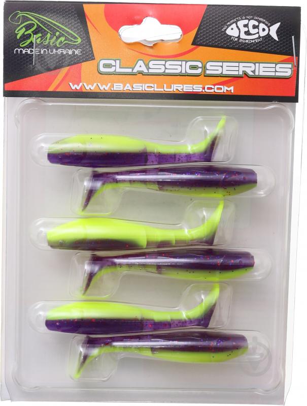 Приманка риболовна Basic Lures 65 мм 6 шт. CLASSIC SHAD 2.5фіолетовий з зеленим - фото 1