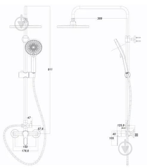 Душевая система Globus Lux GLD-0005 - фото 6