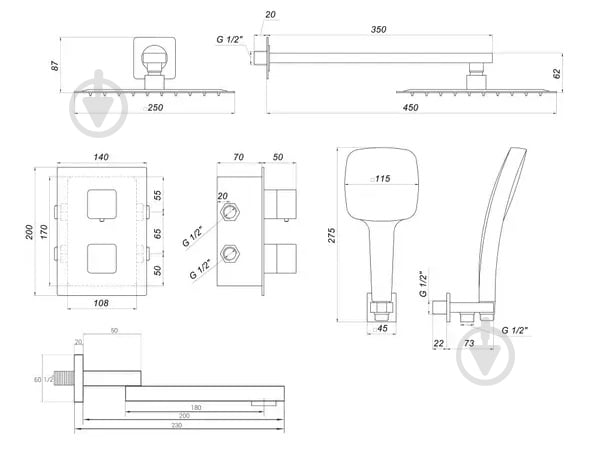 Душова система Globus Lux GLM-505N-TT - фото 3 Душова система Globus Lux GLM-505N-TT - фото 3