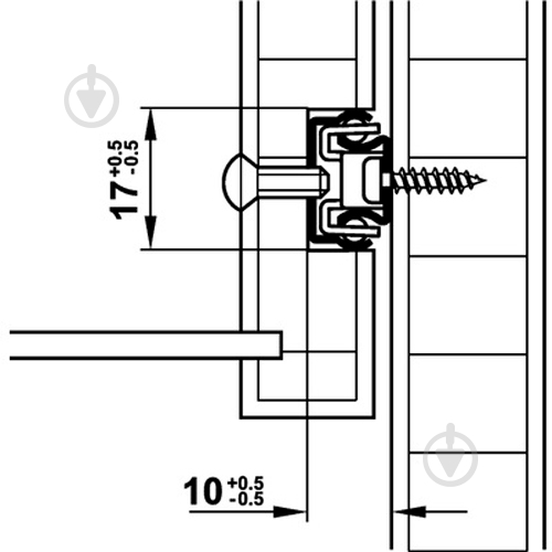 Напрямна кулькова Hafele 420.59.100 L-182 мм (1.0 мм) під паз - фото 2