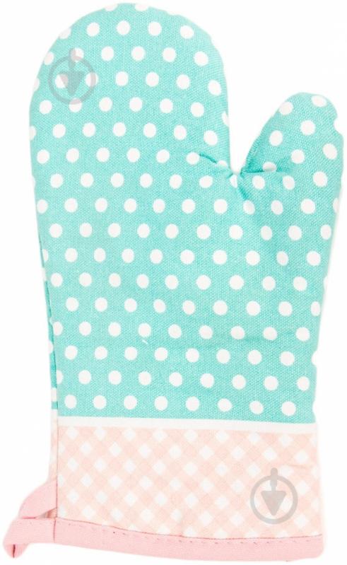 Прихватка Рукавица в горошок 43924 бирюзовый - фото 1
