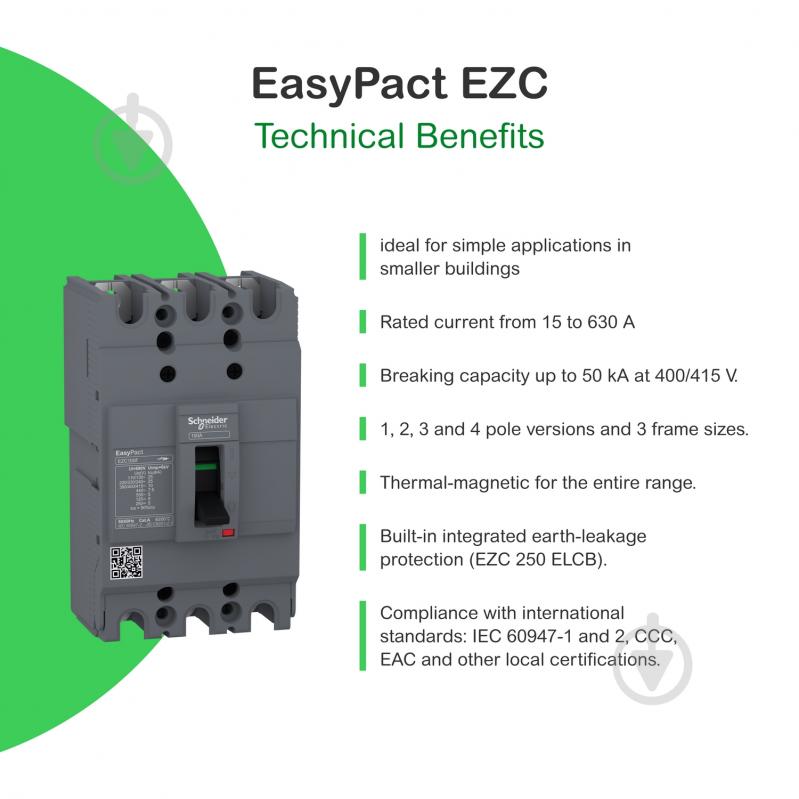 Автоматический выключатель Schneider Electric EZC100N3063 - фото 2